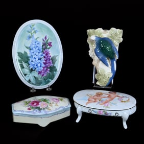 (4) Items, Unmarked Limoges Style