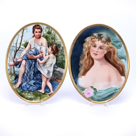 (2) Oval Plaques Marked Bavaria West Germany
