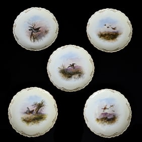 (5) Plates Marked Coalport, Made For Davis Collamore, New York