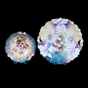 (2) Unmarked Prussia Items, Iris Variation Mold