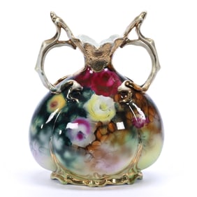 Vase Two Handles, Marked Royal Kinran Nippon