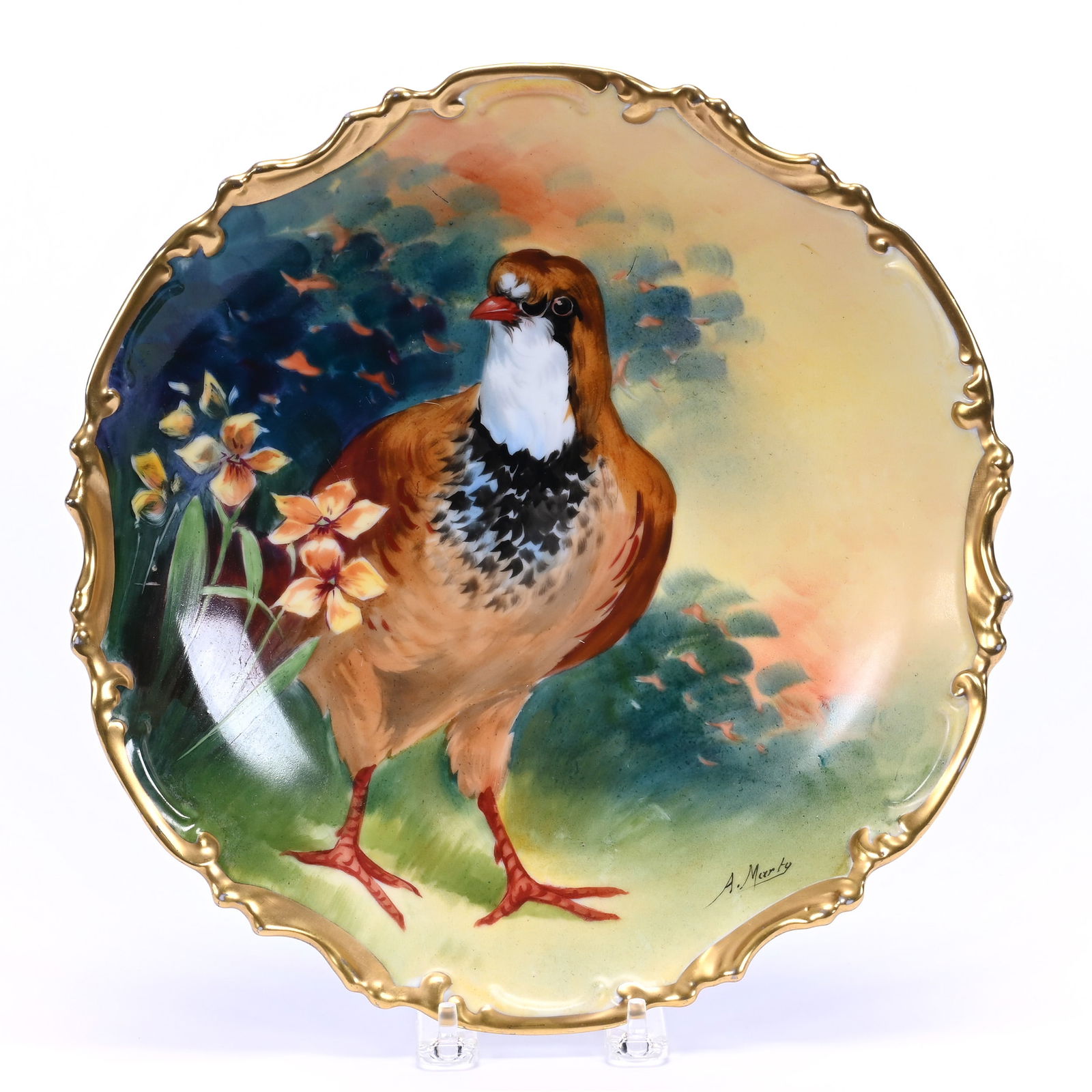 Plaque Marked Coronet Limoges, Hand Painted Game Bird Decor (1 of 3)