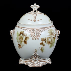 Biscuit Jar Marked Silesia Old Ivory