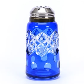 Sugar Shaker, European Blue Cut To Clear, Geometric Design