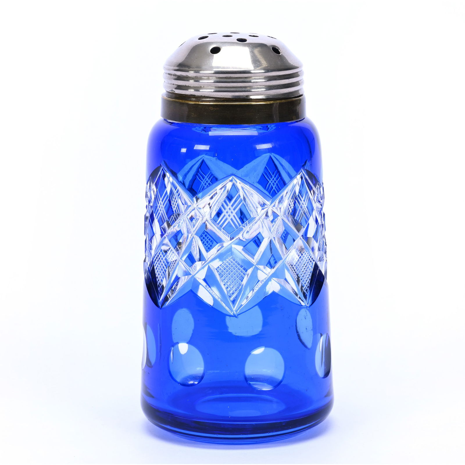 Sugar Shaker, European Blue Cut To Clear, Geometric Design (1 of 3)