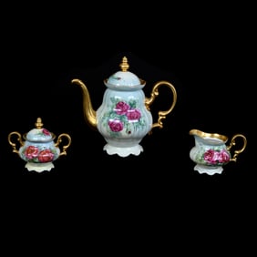 Coffee Set Marked Hutschenreuther, Decorated By Osborne Studio
