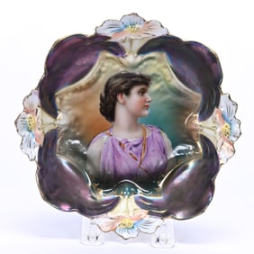 Three Footed Bowl, Unmarked R.S. Prussia, Lily Mold