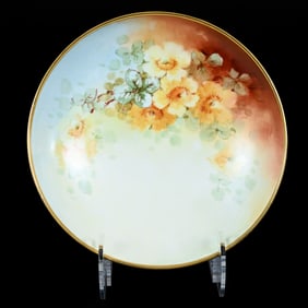 Bowl, Marked Carlson Art Company, Hand Painted Floral Decor, Artist Signed And Dated