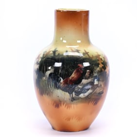 Vase Marked R.S. Prussia, Farmyard Scenic Decor