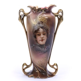 Vase, Two Handles, Unmarked Royal Vienna, Portrait Of Flossie