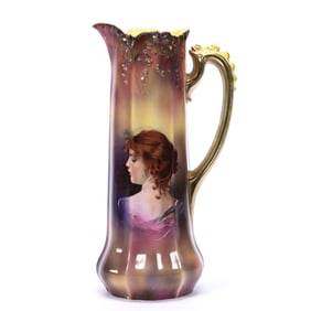Tankard, R.S. Steeple Mark, Litta Portrait, Brown, Yellow, Pink and Lavender Tones
