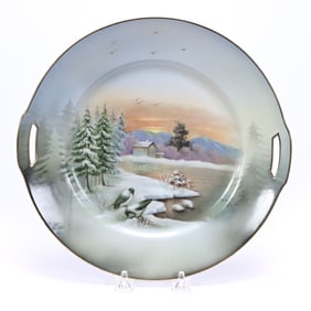 Two Handled Cake Plate, Marked R.S. Germany