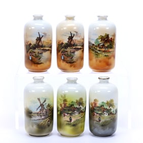 (6) Vases, Marked R.S. Germany