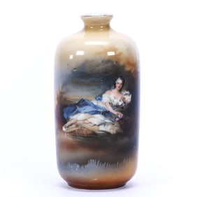 Vase, Marked Germany, Flora Scenic Decor, Brown Tones