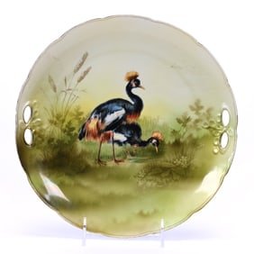 Two Handled Cake Plate, Marked R.S. Germany