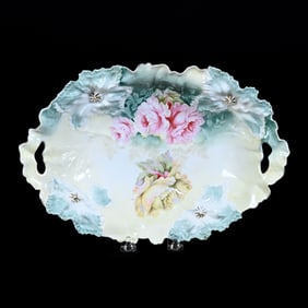 Bread Bowl, Marked R.S. Prussia, Carnation Mold