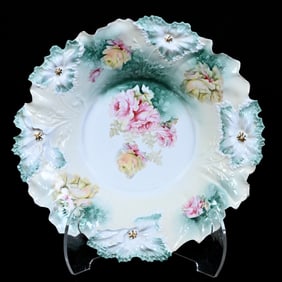 Center Bowl, Marked R.S. Prussia, Carnation Mold