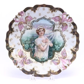Plate, Marked R.S. Prussia, Iris Mold
