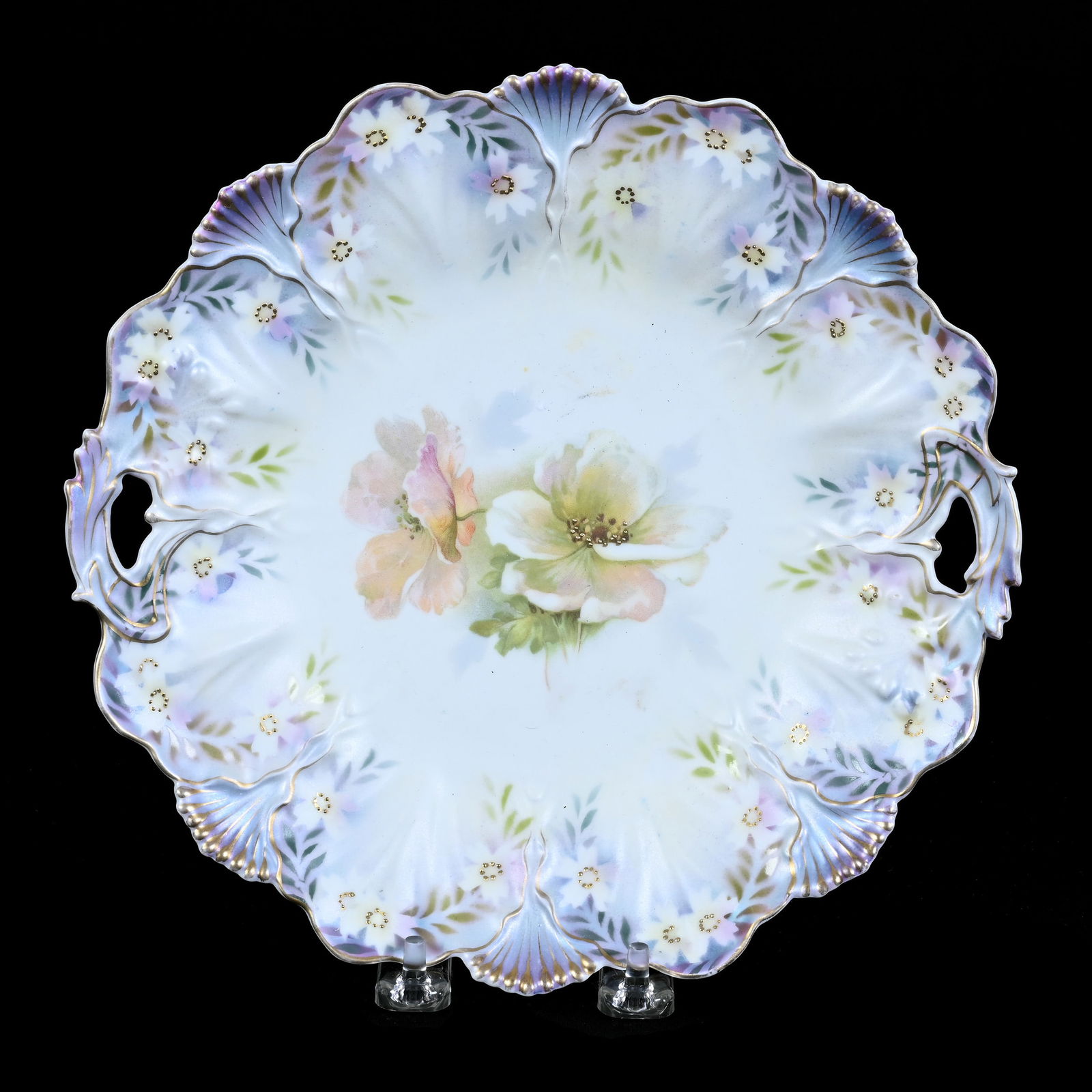 Two Handled Cake Plate, Marked R.S. Prussia (1 of 2)