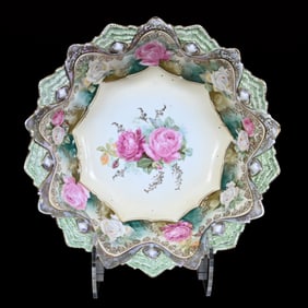 Bowl, Marked R.S. Prussia, Cream and White Center