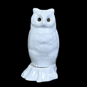 Figural Owl Nightlight, Marked R.S. Germany, White Luster