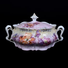Two Handled Cracker Jar, Unmarked R.S. Prussia