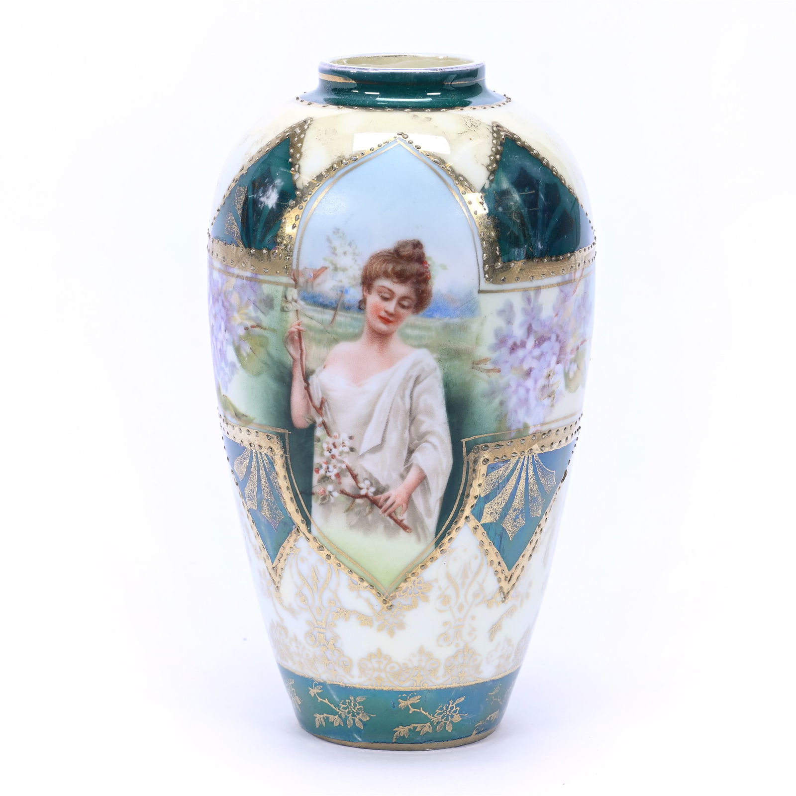 Vase, Marked R.S. Prussia, Spring Season Portrait Decor (1 of 3)