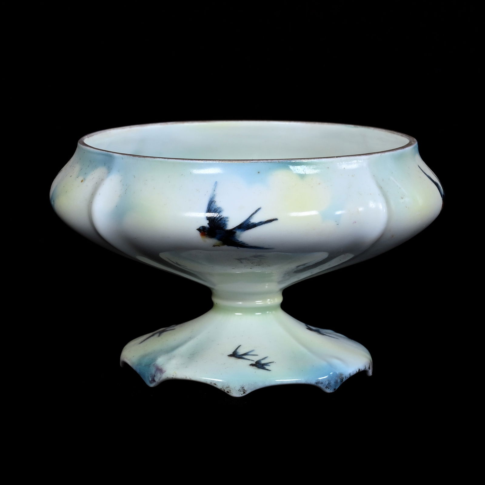 Pedestal Powder Box Hair Receiver, Missing Lid, Marked R.S. Prussia (1 of 3)