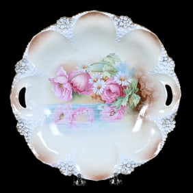 Two Handled Cake Plate, Marked R.S. Prussia