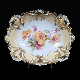 Bread Bowl, Unmarked R.S. Prussia, White With Cream Border