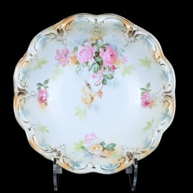 Bowl, Marked R.S. Prussia, Rose Decor