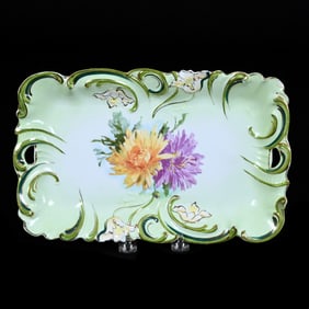 Dresser Tray, Unmarked R.S. Prussia, Floral Decor