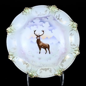 Bowl, Marked R.S. Prussia, Stag Scenic Decor, Nice Example