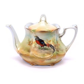 Teapot, Marked R.S. Poland, Pheasant Scenic Decor