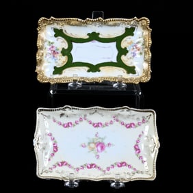 (2) Pin Trays, Floral Decor