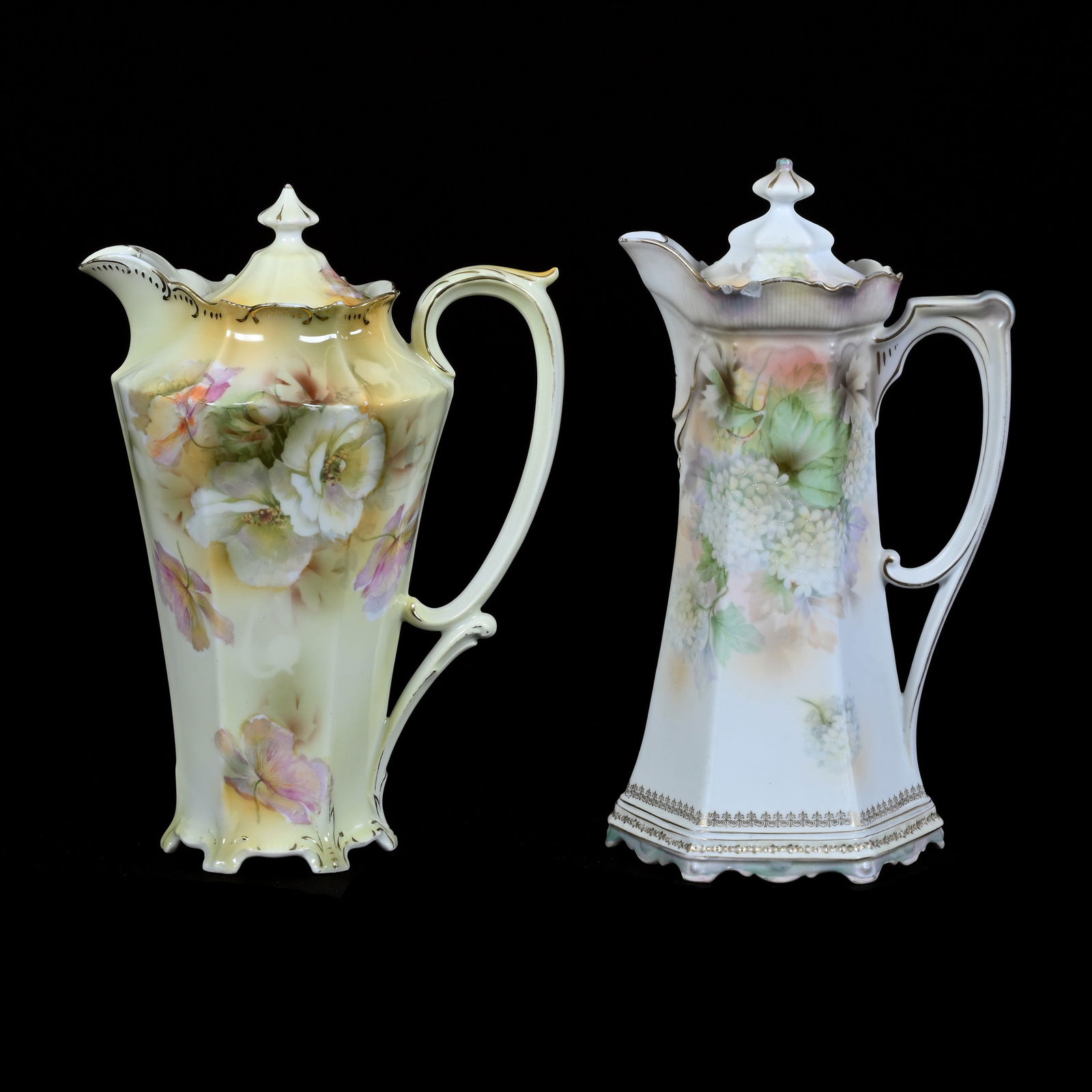 (2) Chocolate Pots, Marked R.S. Prussia (1 of 4)