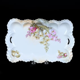 Dresser Tray, Unmarked R.S. Prussia, Bell Lily Floral Decor