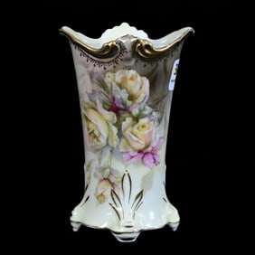 Muffineer Marked R.S. Prussia, Yellow Rose Decor, Yellow and Gray Tones