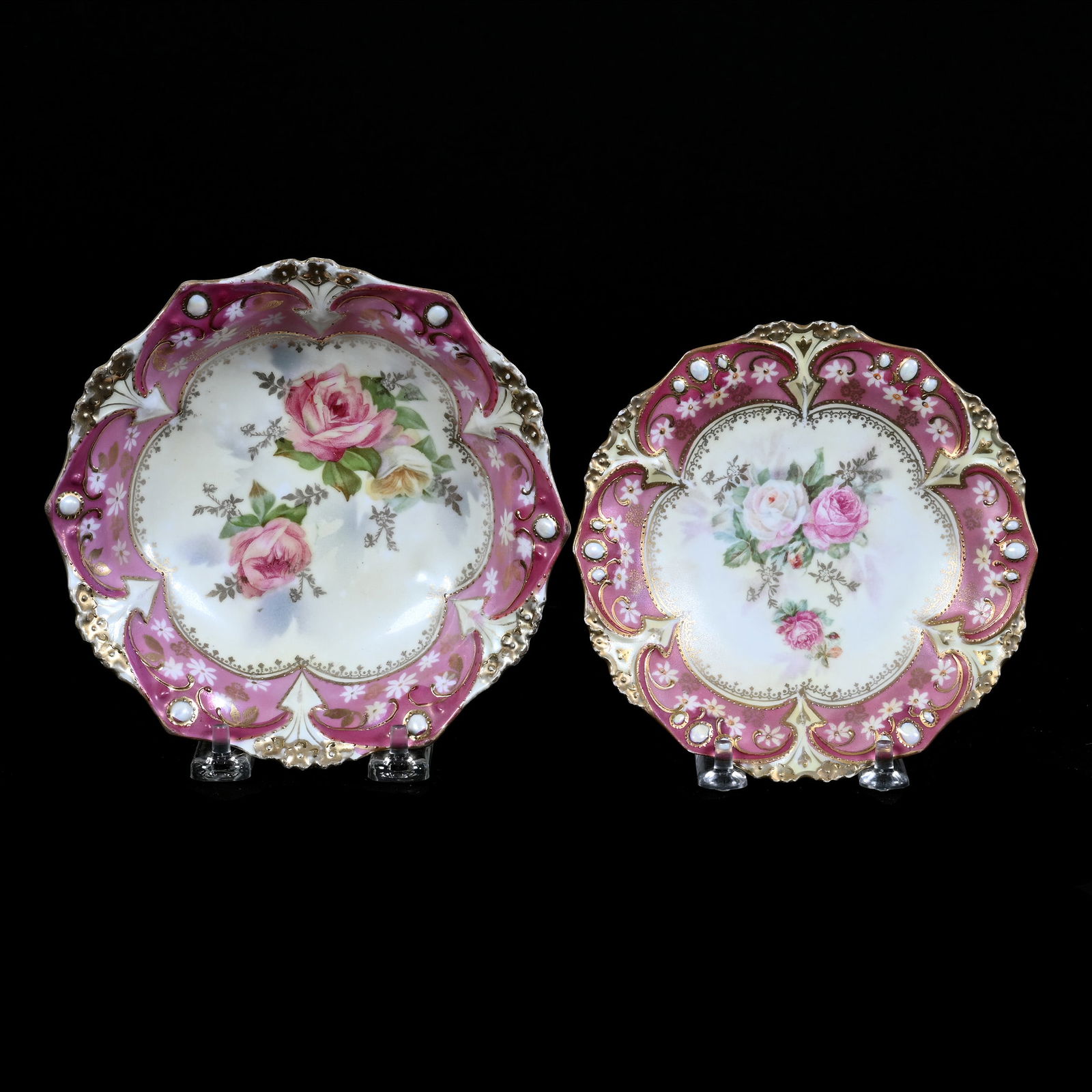 (2) R.S. Prussia Items, Point and Clover Mold, Rose Decor (1 of 2)