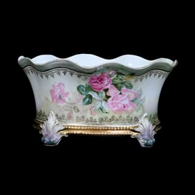 Fernery, Footed, Marked R.S. Prussia, Rose Decor