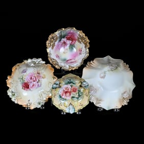 (4) Bowls, Three Feet, Marked R.S. Prussia