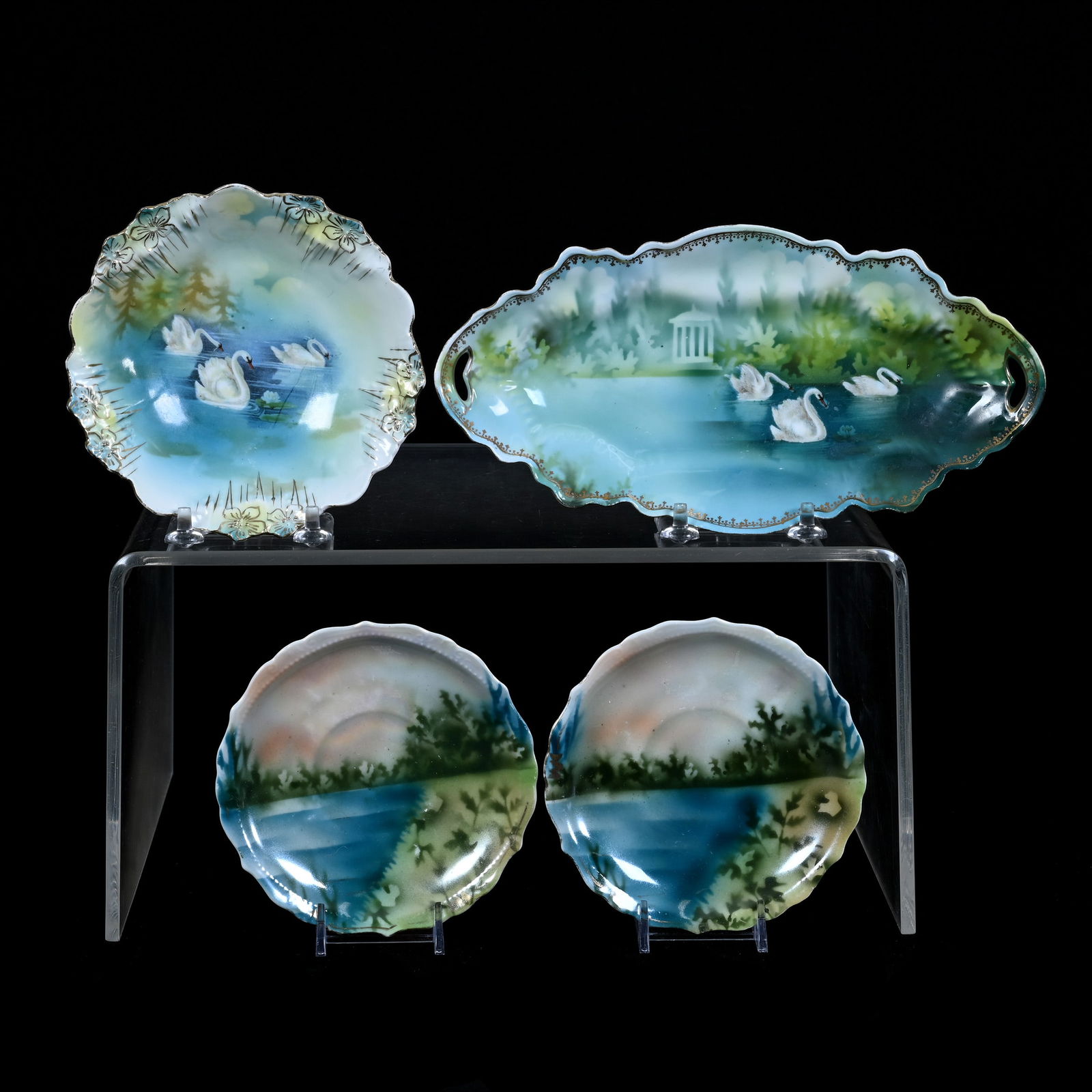 (4) Items With Swan Decor, R.S. Prussia (1 of 2)