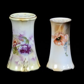 Muffineer and Hatpin Holder, Floral Decor