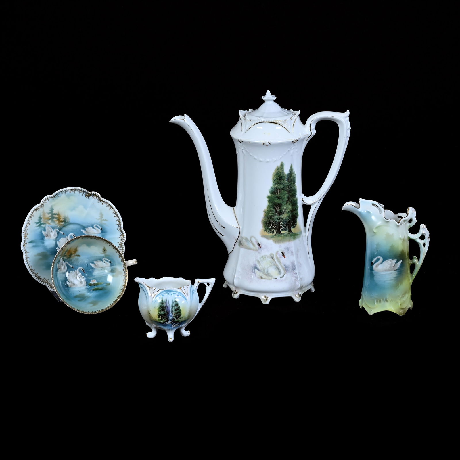 (4) Items With Swan Decor, R.S. Prussia (1 of 4)
