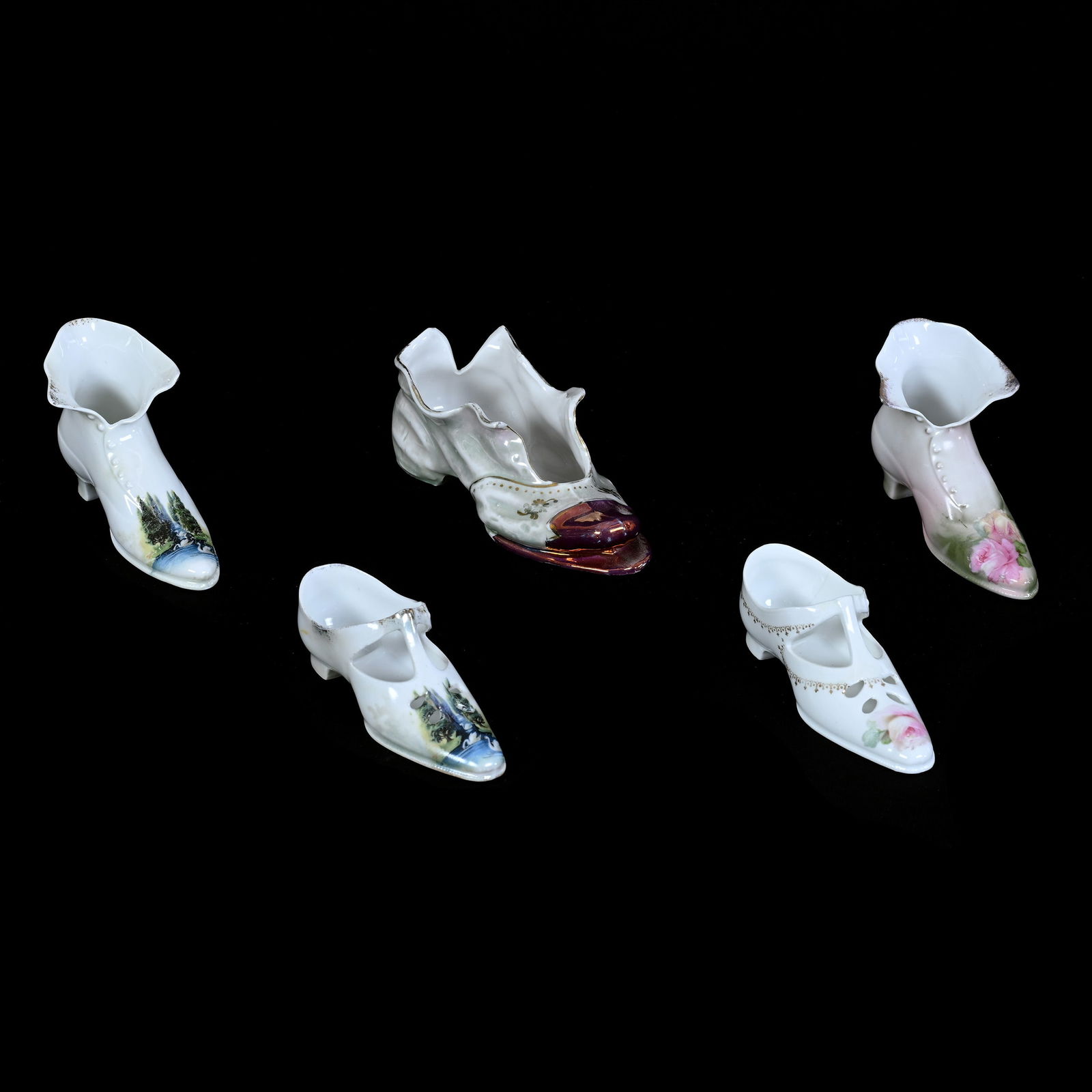 (5) Figural Slippers, Unmarked Prussia Style (1 of 4)