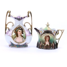 (2) Unmarked Prussia Items With Potocka Portraits