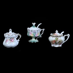 (3) R.S. Prussia Mustard Jars