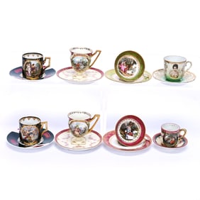 (8) Demitasse Cups and Saucers, Assorted Marks