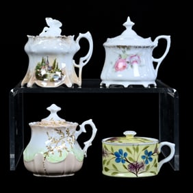 (4) Mustard Jars, Unmarked R.S. Prussia