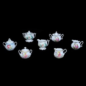 Creamers and Sugars (3 Pair) and One Extra, Unmarked Prussia